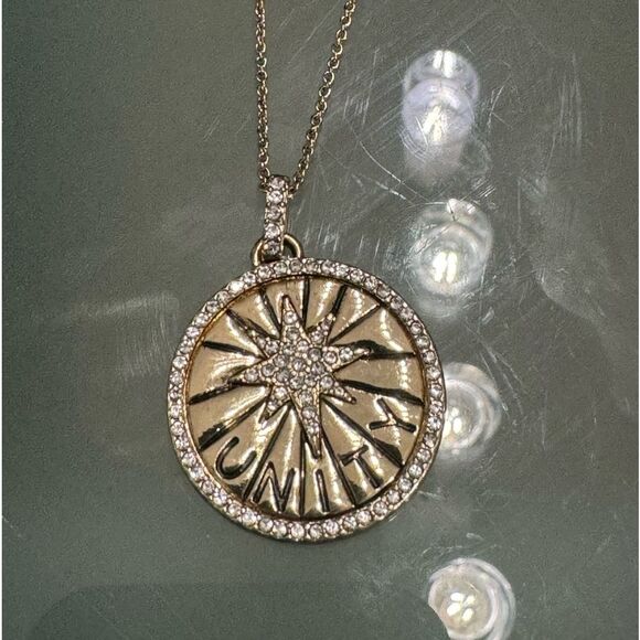 UNITY Rhinestone Medallion Pendant Necklace - Picture 3 of 8
